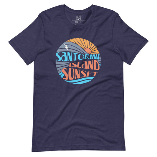 Santorini Island Sunset Short Sleeve Unisex T-Shirt