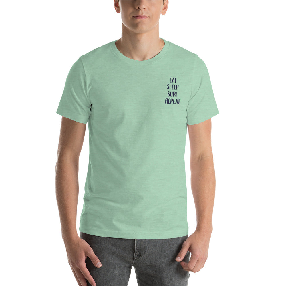 Eat Sleep Surf Repeat Short Sleeve Unisex T-Shirt