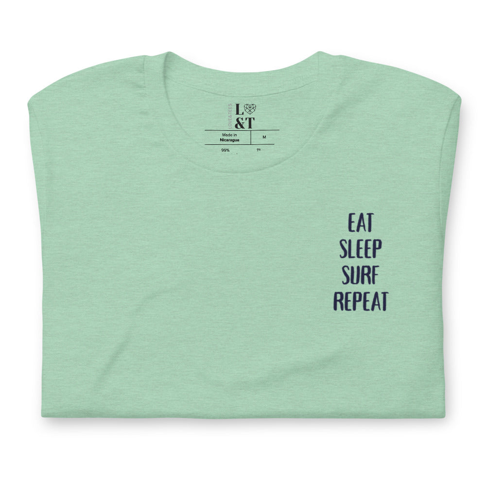Eat Sleep Surf Repeat Short Sleeve Unisex T-Shirt