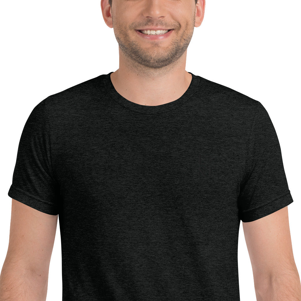 L&T Short Sleeve Tri Blend Embroidered Logo T-Shirt